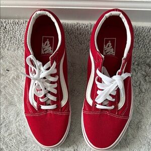 Men’s Vans Red and White Sneakers